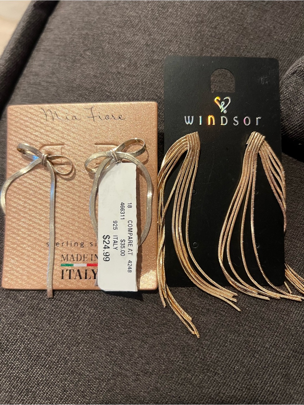 Mia Fiore & Windsor Dangle Earrings - Silver and Gold Tones